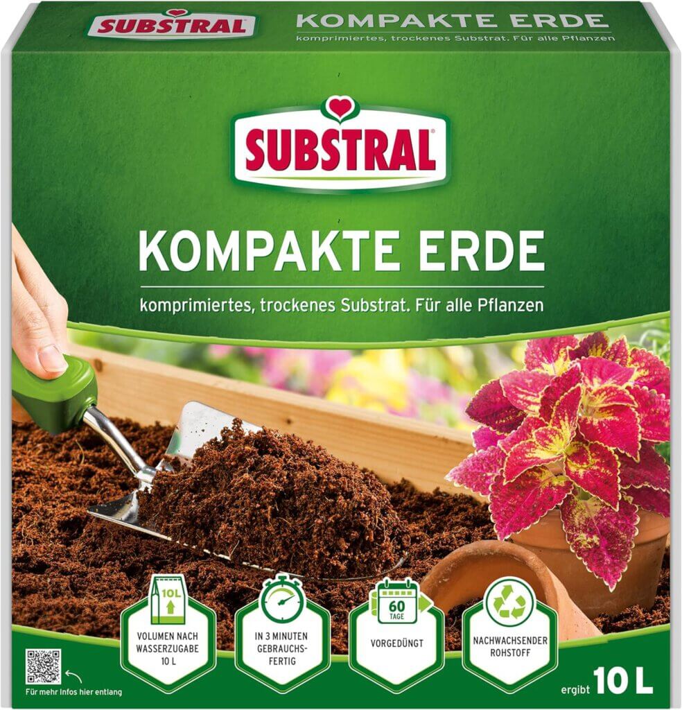 Blick auf die Produktverpackung von Substral Kompakte Erde.