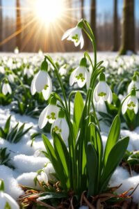 Schneeglöckchen sind wunderschöne Frühblüher im Schnee.